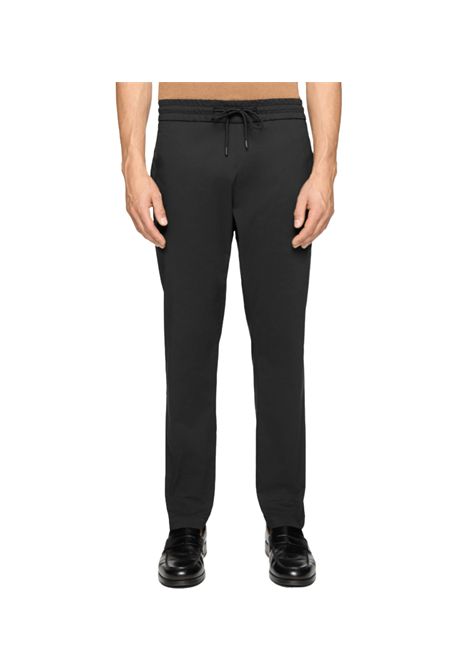 Pantalone Dondup Dom Jogger uomo UP556PS0020 002 Nero coulisse elastico tasche logo DONDUP | Pantaloni | UP556PS0020 002999